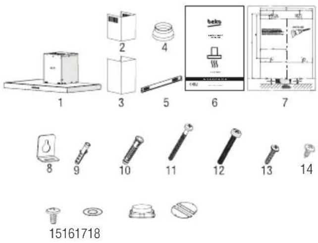 BEKO BHCB91632X - Acessórios da instalação - 1