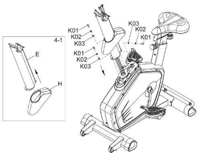 BH FITNESS LK500UiB - Assemblez la TIGE avant - 1