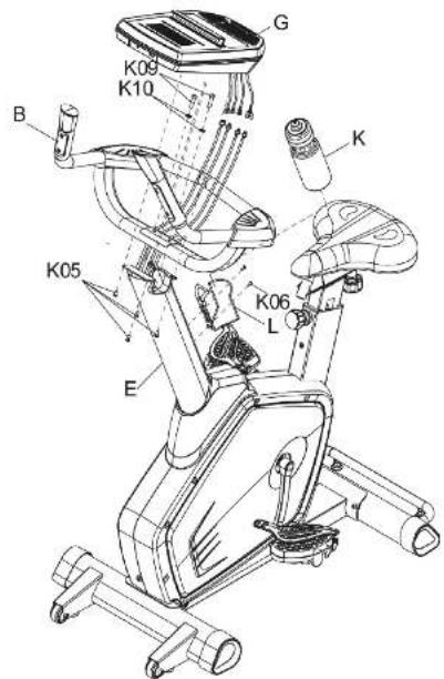 BH FITNESS LK500UiB - Assemblez la TIGE avant - 2