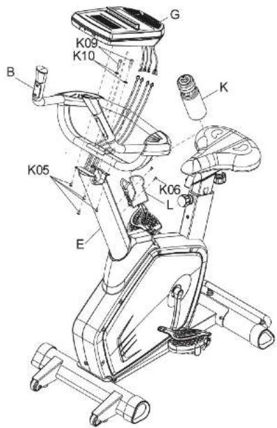 BH FITNESS LK500UiB - CONSOLE/CONTROL TUBE SET/HANDRAIL TUBE ASSEMBLE - 1