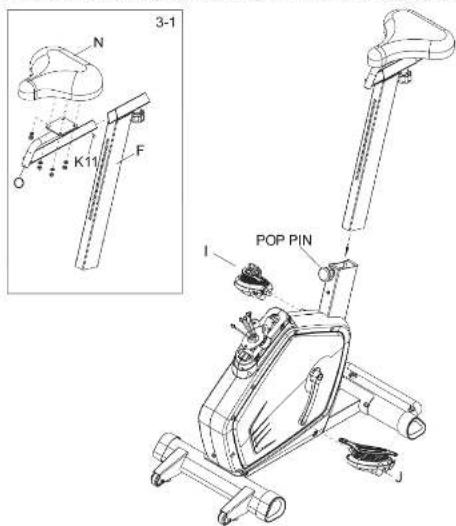 BH FITNESS LK500UiB - SEAT PAD AND PEDAL ASSEMBLY - 1