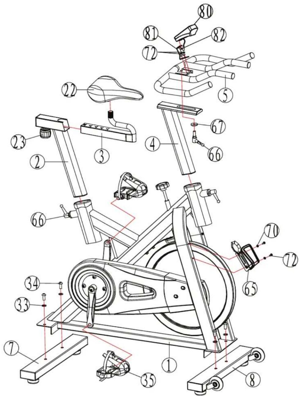 BH FITNESS S3IC - Étirements des ischio-jambiers - 1