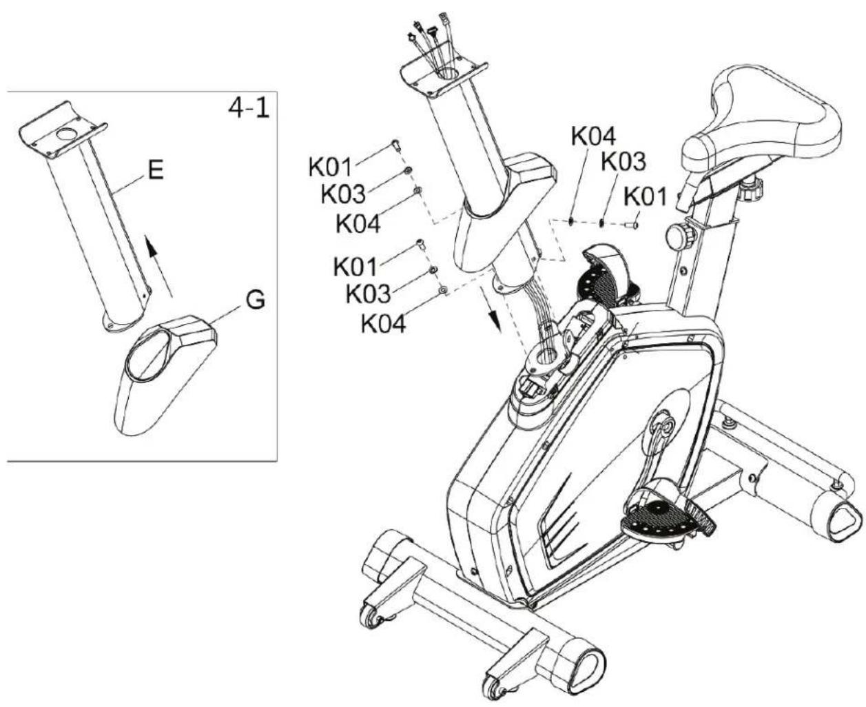 BH FITNESS LK700U Core - Étape 3 installation du siège et des pédales - 2