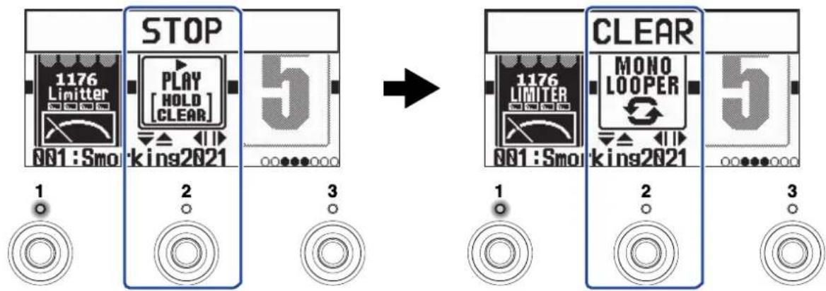 ZOOM G2 FOUR - Restauration d'une superposition annulée (fonction de rétablissement REDO) - 2