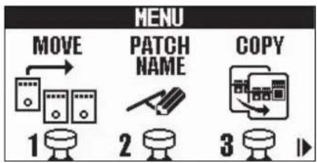ZOOM G2 FOUR - Emploi de l'écran MENU - 2