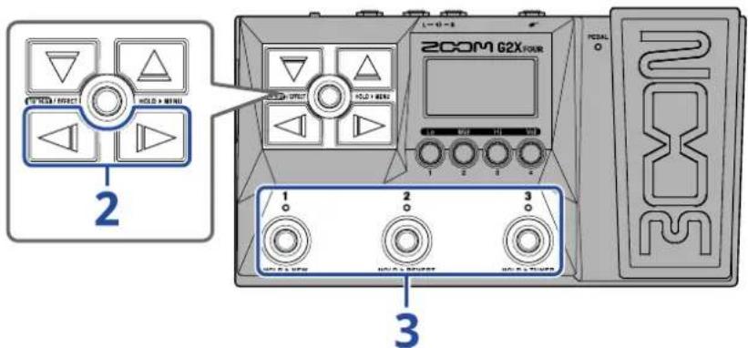 ZOOM G2 FOUR - Activation/désactivation des effets - 1