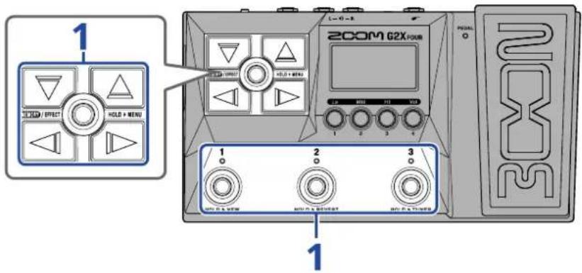 ZOOM G2 FOUR - Changement de mémoire de patch en cours de jeu (écran mémoire) - 1