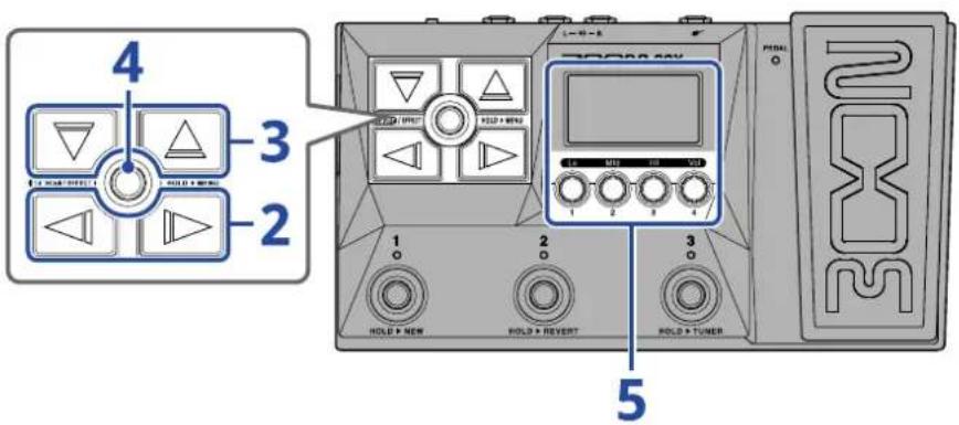 ZOOM G2 FOUR - Réglage des effets à pédale - 1