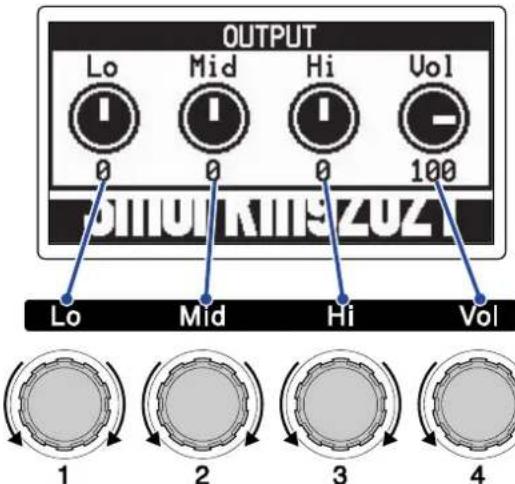 ZOOM G2 FOUR - Réglage du caractère général du son et du niveau de sortie - 3