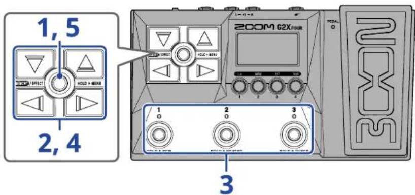 ZOOM G2 FOUR - Emploi de l'écran MENU - 1