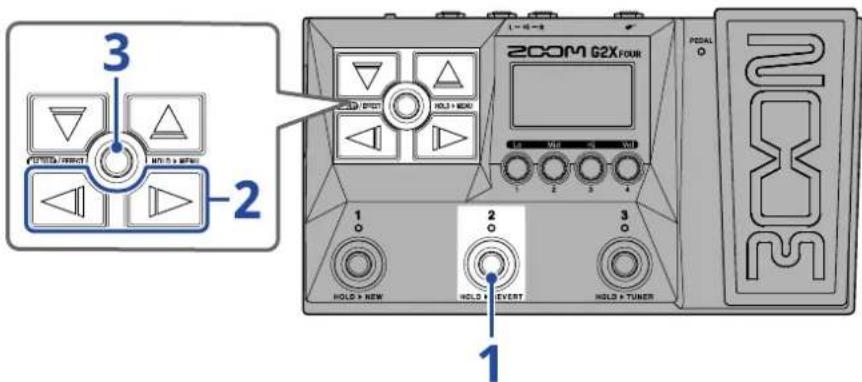 ZOOM G2 FOUR - Annulation des modifications de la mémoire de patch - 1