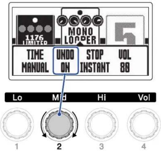 ZOOM G2 FOUR - Réglage de la fonction d'annulation UNDO - 1