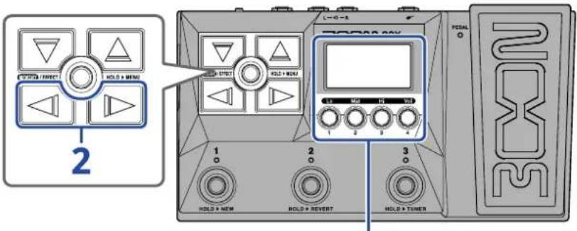 ZOOM G2 FOUR - Réglage des paramètres d'effet - 1