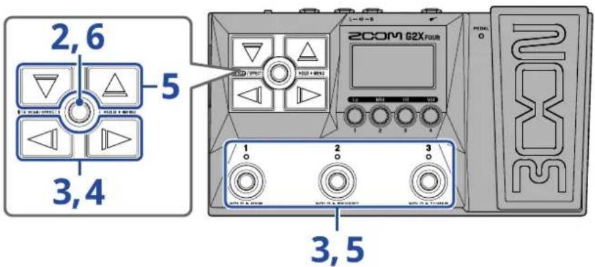 ZOOM G2 FOUR - Changement des noms de mémoires de patch - 1