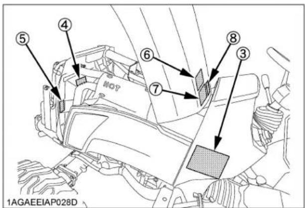 KUBOTA B2401N - Étiquettes de consignes de sécurité : DANGER, avertissement, attention - 6