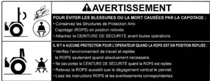 KUBOTA B2401N - Étiquettes de consignes de sécurité : DANGER, avertissement, attention - 1