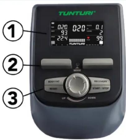TUNTURI M 020 020 0.1 93 2 224 99 TUNTURI MINDS BODY FAT RECOVERY RESET START / STOP UP DOWNS ① ② ③