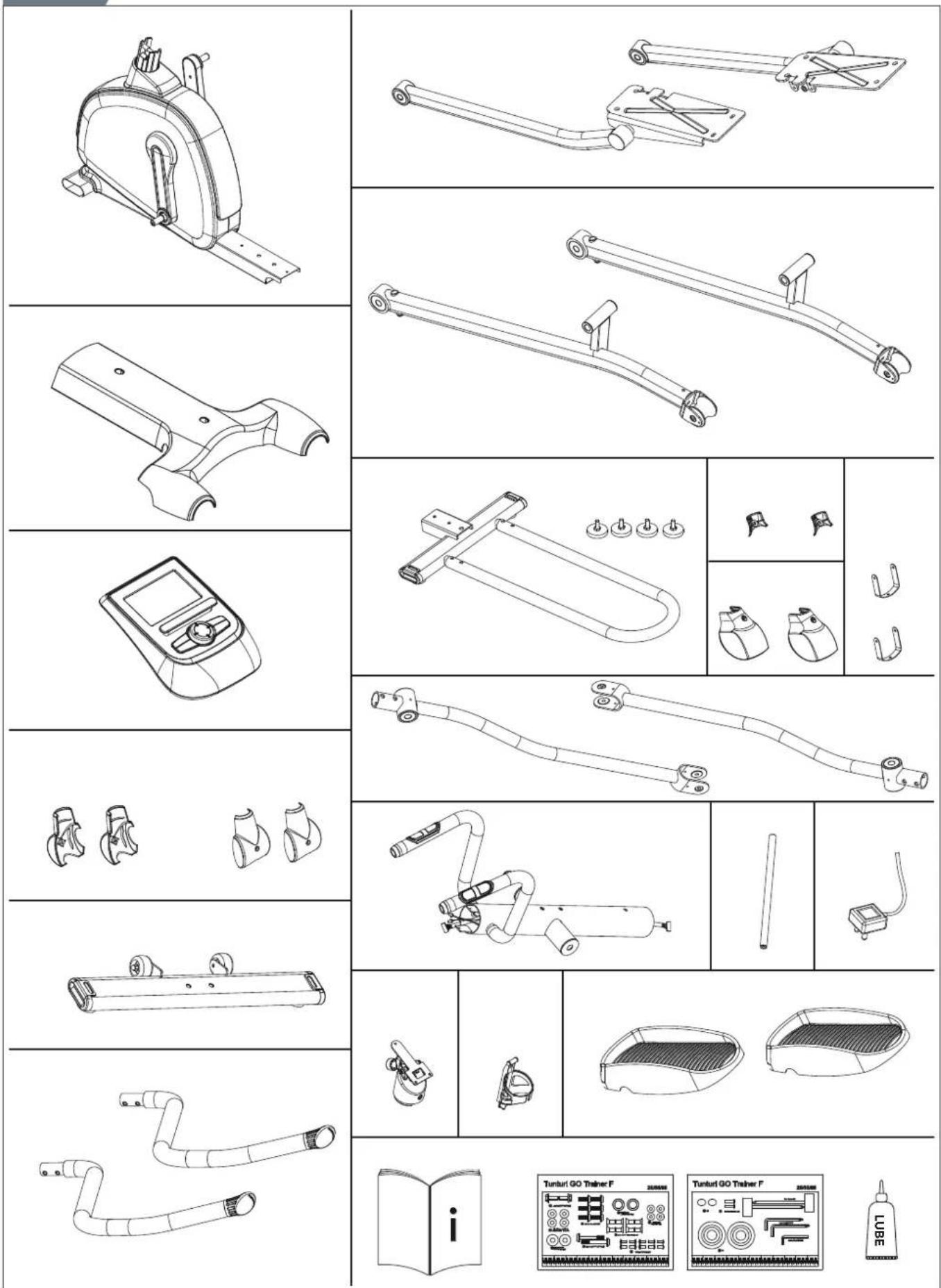 Technical drawings of a balance beam device with labeled components and assembly views