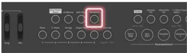 ROLAND FPE50 - Appuyez sur le bouton [transpose] - 1