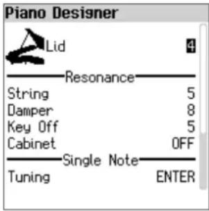 ROLAND FPE50 - Utilisez les boutons [a]n[v] pour sélectionner « piano designer », puis appuyez sur le bouton [enter]. - 1