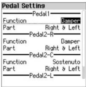 ROLAND FPE50 - Dans l'écran scene edit, utilisez les boutons [ANV] pour sélectionner « pedal setting », puis appuyez sur le bouton [enter]. - 1