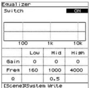 ROLAND FPE50 - Dans l'écran system, utilisez les boutons [a]n[v] pour sélectionner « equalizer », puis appuyez sur le bouton [enter]. - 1