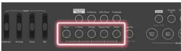 ROLAND FPE50 - Appuyez sur le bouton du ton correspondant au ton que vous souhaitez sélectionner. - 1