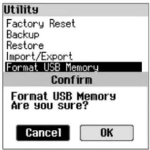 ROLAND FPE50 - Formatage d'une clé USB (FORMAT USB MEMORY) - 1