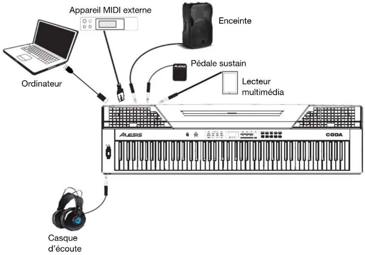 ALESIS Coda - Schéma de connexion - 1