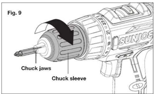 Sun Joe BDLA0050 - Installing + Removing Drill Bits - 5