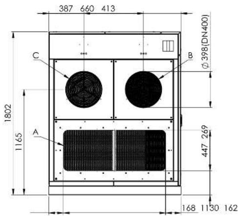 387 660 413 C B Ø398(DN400) 1802 1165 A 447 269 168 1130 162
