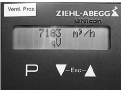 Venti. Proz. ZIEHL-ABEGG UNIcon 7183 η³/h 4V P -Esc-▲