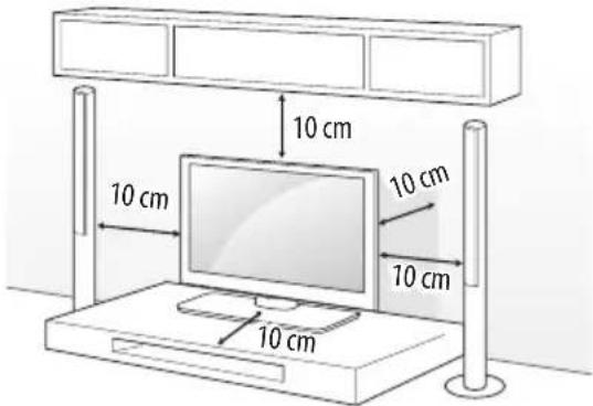 LG 75UW341C - Montage auf einem Tisch - 1