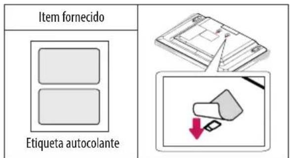 Item fornecido Etiqueta autocolante
