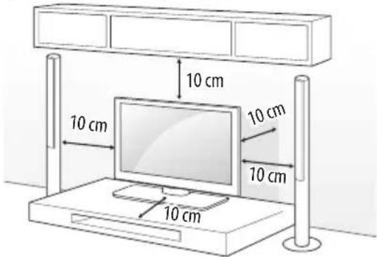 LG 75UW341C - Montaż na płaskiej powierzchni - 1