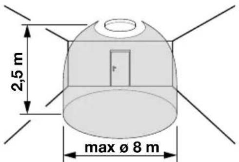 2,5 m max Ø 8 m