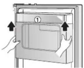 Diagram showing hand positioning a folder into a device with directional arrows indicating movement or placement.