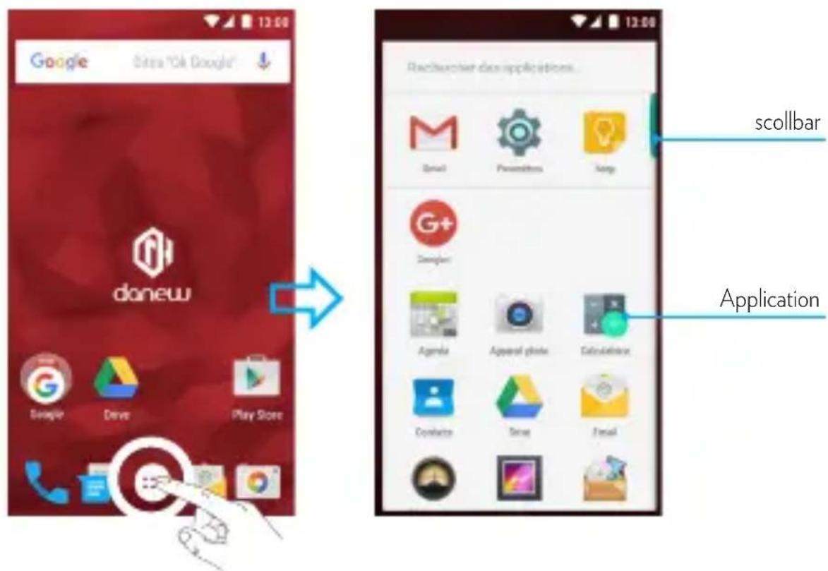 Google Start "Ok Google" dsnew G+ Application scollbar sgnllarter das applications... sgnllar application