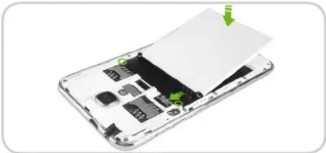 DANEW Konnect 455 - Installer la carte SIM, la carte mémoire, et la batterie. - 2
