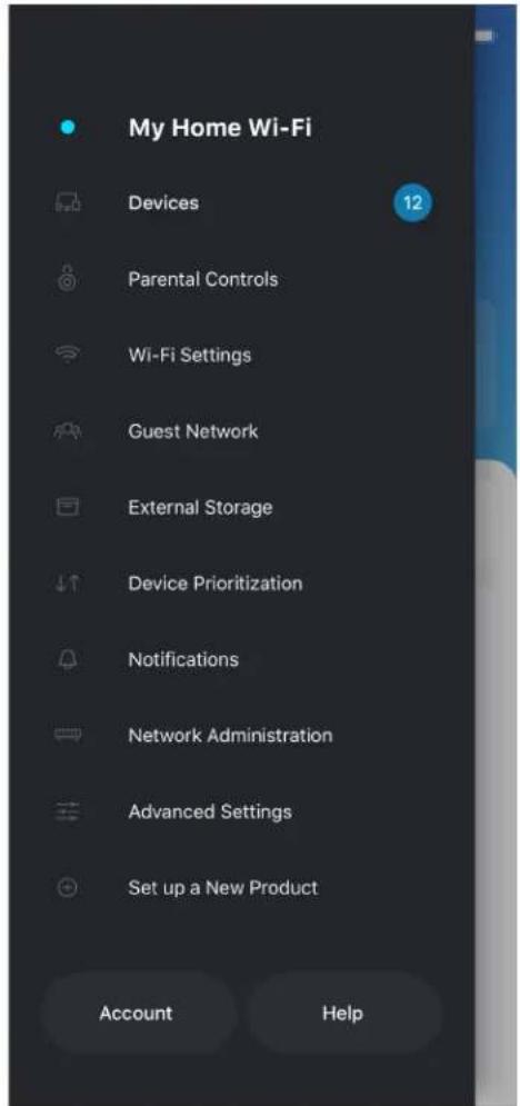 LINKSYS Hydra Pro 6 MR5500 - Meniul de navigare - 1