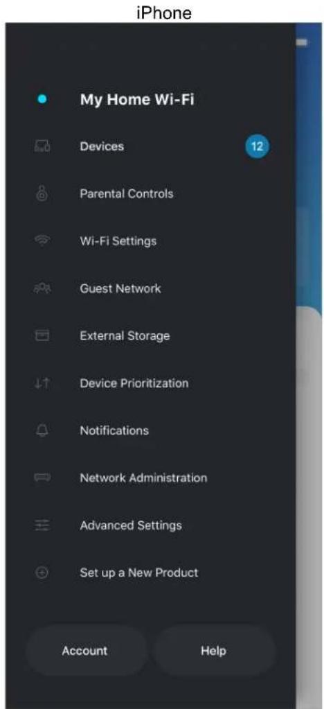 LINKSYS Hydra Pro 6 MR5500 - Меню навігації - 1