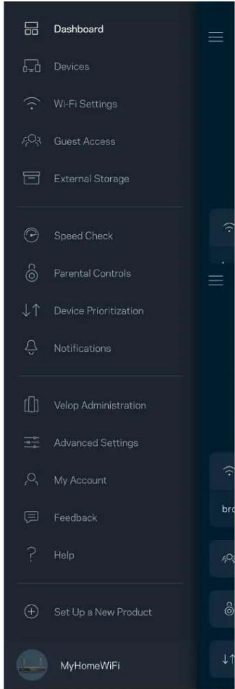 LINKSYS Hydra Pro 6 MR5500 - Navigation Menu - 2