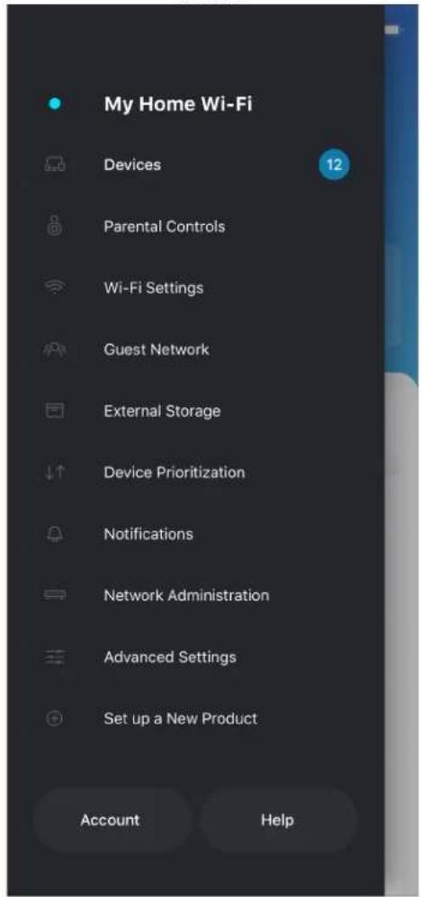 LINKSYS Hydra Pro 6 MR5500 - Меню навигации - 1