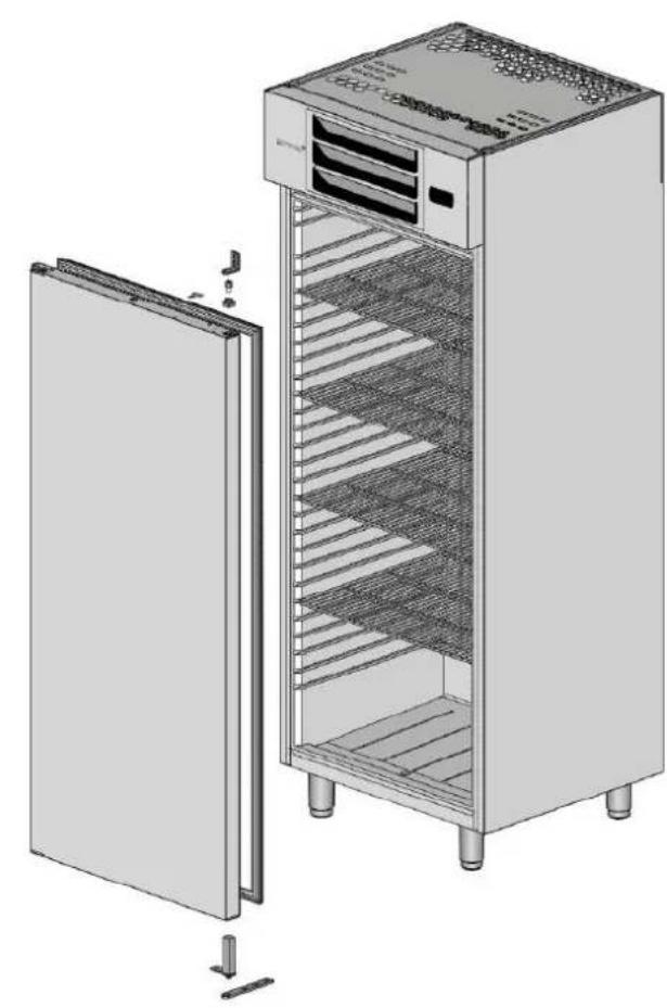 Scancool GUF600W - Changing the door opening direction - 1