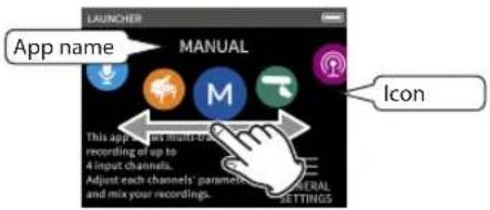 TASCAM Portacapture X6 - Launching recording apps - 1