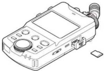 TASCAM Portacapture X6 - Eine Micro-SD-Karte einlegen - 1