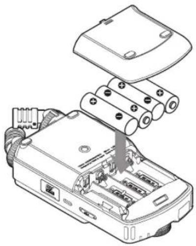 TASCAM Portacapture X6 - Utilizzo di batterie AA - 1