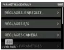 TASCAM Portacapture X6 - Écran paramètres généraux - 1