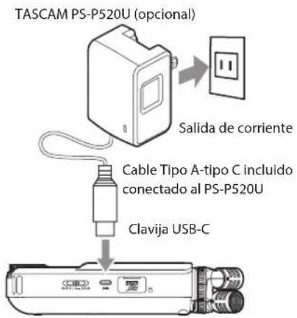 TASCAM Portacapture X6 - Uso de una fuente de alimentación externa - 1