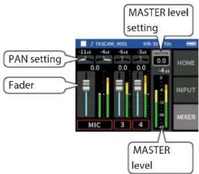 TASCAM Portacapture X6 - Procedure 3: Set the mixer - 2